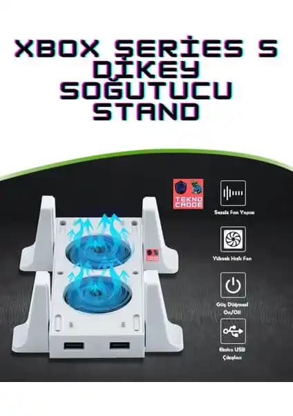 Beboncool TYX-0658 Xbox Series S için 3 Kademeli Dikey Stand ve Soğutucu Fan