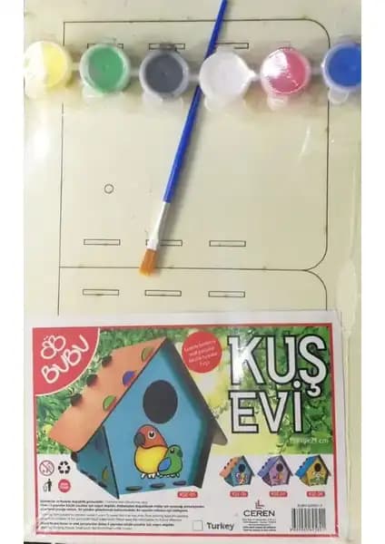 Bubu Kuş Evi Boyama Seti Çocuklar İçin Yaratıcılığı Destekleyen Eğlenceli Aktivite