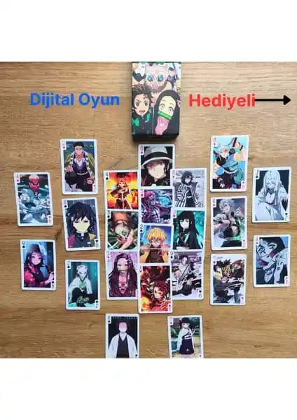 Demon Slayer Temalı Anime İskambil ve Poker Kart Seti Yüksek Kalite ve Estetik Tasarım