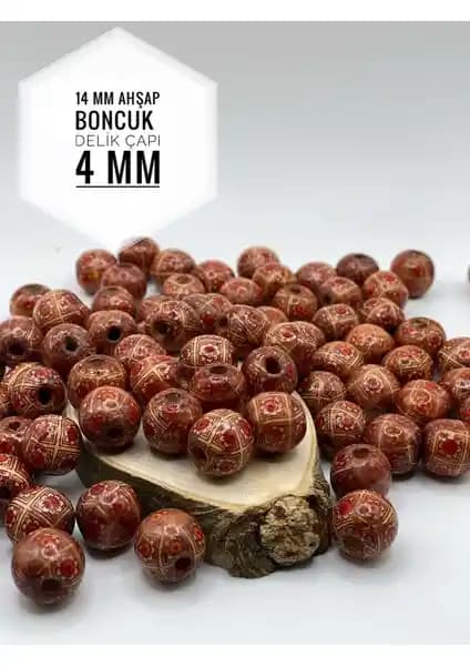 FioliMore 14 mm Desenli Ahşap Boncuklar ile Özgün Takı Tasarımları İçin Uygun Malzeme