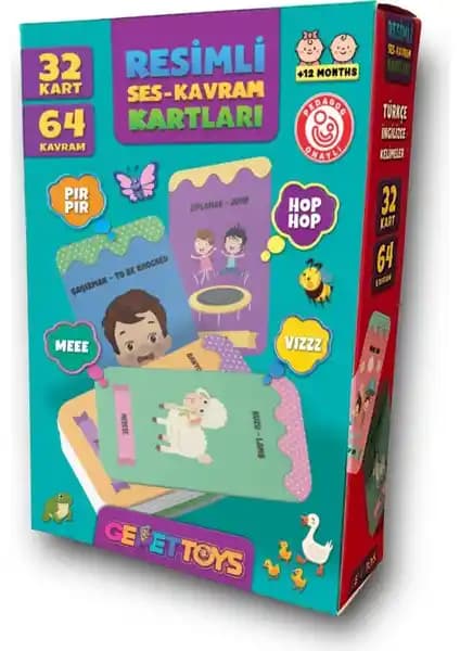 Gepettoys Pedagog Onaylı Resimli Ses Kavram Kartları ile Çocukların Dil ve Ses Gelişimi