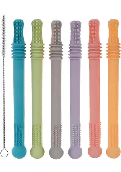 Güvenli ve Renkli Silikon Bebek Diş Kaşıyıcı Setiyle Bebek Gelişimini Destekleyin