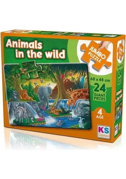 KS Games Hayvanlar Dünyası Temalı 24 Parça Jumbo Boy Puzzle Çocuklar İçin Eğitici Oyuncak
