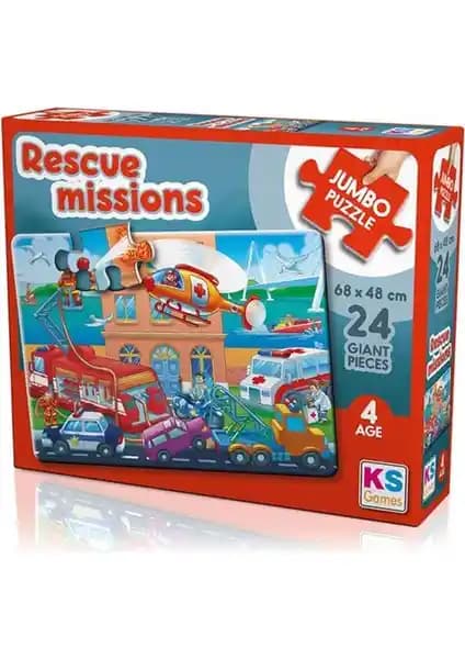 KS Games Rescue Missions Jumbo Puzzle Çocuk ve Yetişkinler İçin Eğitici Büyük Parçalı Yapboz