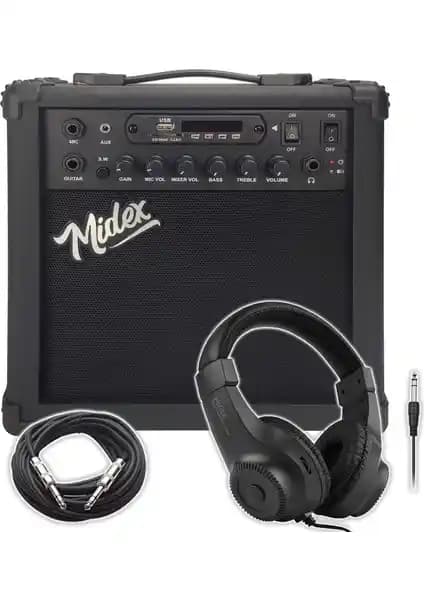 Midex MGA-25BK-HD Taşınabilir ve Şarj Edilebilir Elektro Gitar Amfisi Özellikleri