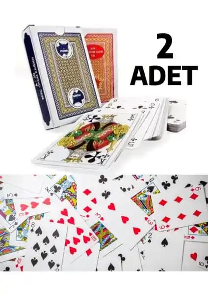 Nistabolje 2 Adet Iskambil Pişti Oyun Kartı Seti İnce ve Şık Tasarım