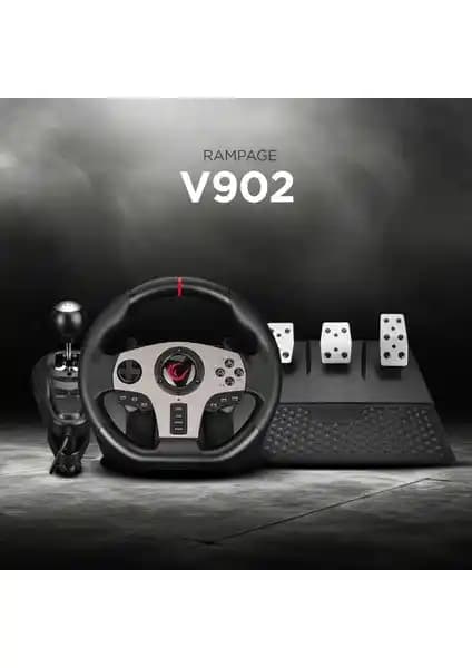 Rampage V902 Oyuncu Direksiyon Seti ile PC'de Gerçekçi Sürüş Deneyimi ve Performans