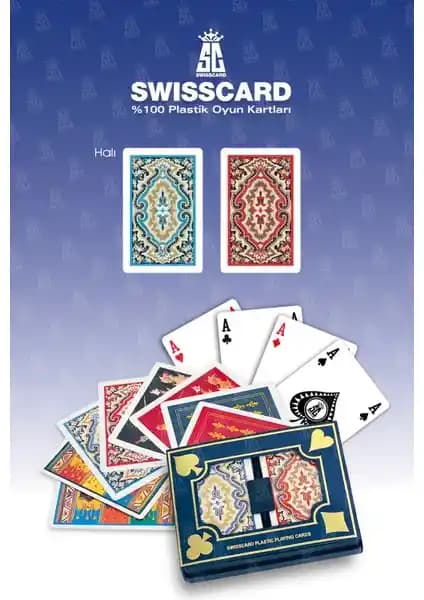 Sc Swisscard Halı Desenli Plastik Oyun Kartı Dayanıklı ve Estetik Tasarım Özellikleri