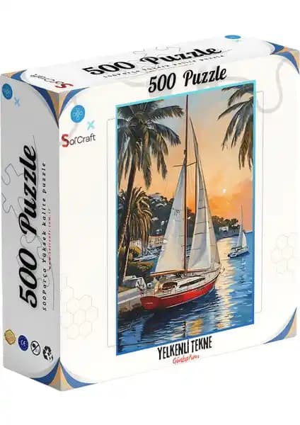 Soi Craft 500 Parça Puzzle Gün Batımı ve Yelkenli Tekne Temasıyla Sanat ve Zihinsel Gelişim