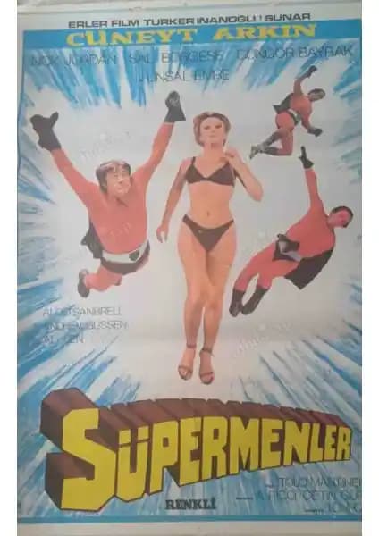 Süpermenler Filmi Çizim Afişi Türk ve İtalyan Ortak Yapımı Sanat Eseri