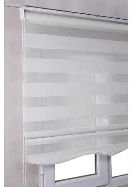 Bizden Perde Brillant Etekli Beyaz ve Antrasit Düz Zebra Güneşlik Stor Perde Karşılaştırması