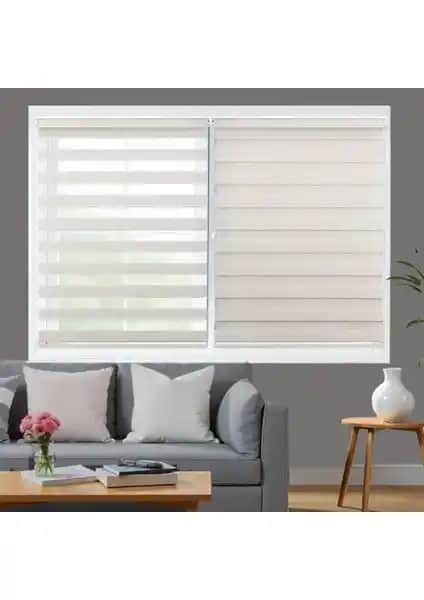 Blind-X Ekru ve Rasa Kemik Beyazı Düz Bambu Zebra Perde Karşılaştırması
