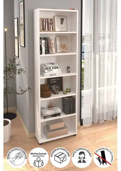 Bofigo 6 Raflı Kitaplık ve Duvara Monte Kitaplık Karşılaştırması 2