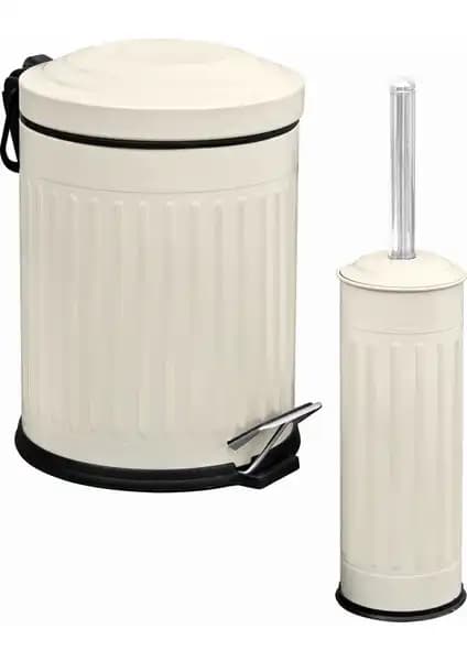 Eforeca Vintage 2'li Banyo Seti ve Okyanus Home Siyah 5 Lt Fitilli Çöp Kovası Karşılaştırması 1
