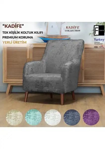 Faiend Jakarlı Düz Desen ve Kadife Tek Kişilik Koltuk Örtüsü Karşılaştırması 2