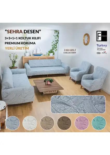 Faiend Jakarlı Düz Desen ve Sehra Desen Koltuk Kılıflarının Karşılaştırması 2