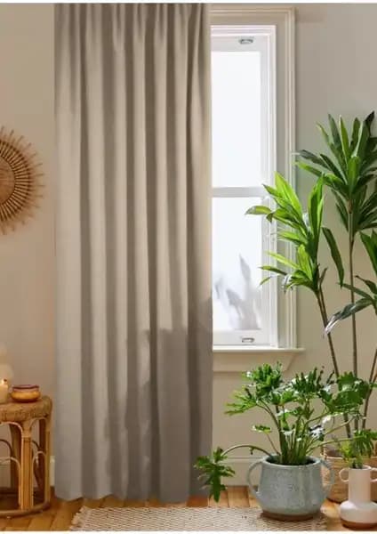 Home Color Bej Rengi Petek Kadife Dokulu ve Taç Antrasit Blackout Perde Karşılaştırması 1