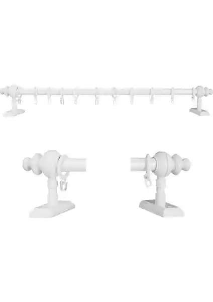 Perdejim Beyaz ve Meşe Raysız Ahşap Rustik Perde Askısı Karşılaştırması