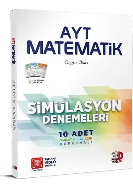 3D Yayınları AYT Matematik 10'lu Simülasyon Denemeleri Güncel ve Pratik Sınav Hazırlık Seti