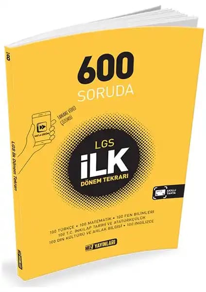 8. Sınıf 600 Soruda İlk Dönem Tekrarı Kitabı Eğitimde Başarıyı Artıran Güncel Kaynak