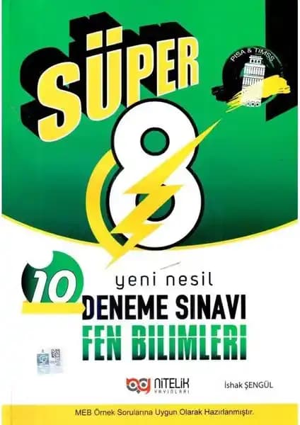 8. Sınıf Fen Bilimleri İçin Süper 10 Deneme Sınavı - Sınavlara Hazırlık ve Pratik İçin Uygun