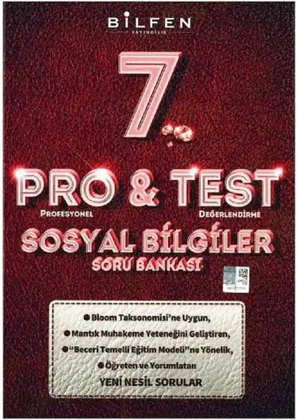 Bilfen Yayınları 7. Sınıf Sosyal Bilgiler Pro&Test Soru Bankası Güncel Müfredat İçeriğiyle