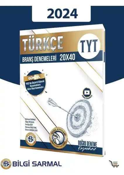 Bilgi Sarmal 2024 TYT Türkçe 20 x 40 Branş Denemeleri Sınav Hazırlık Kaynağı