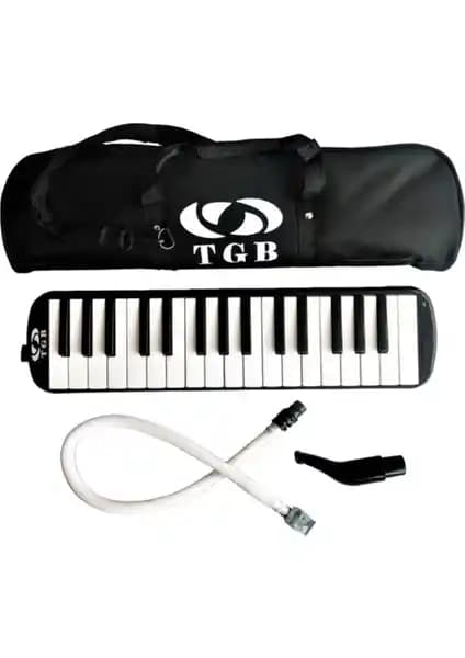 Çocuklar İçin Dayanıklı ve Taşınabilir 32 Tuşlu Melodika TGB-002 Siyah