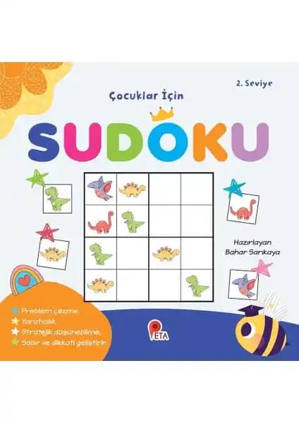 Çocuklar İçin Sudoku 2. Seviye - Zihinsel Gelişim ve Odaklanma Artırıcı Eğitici Kitap