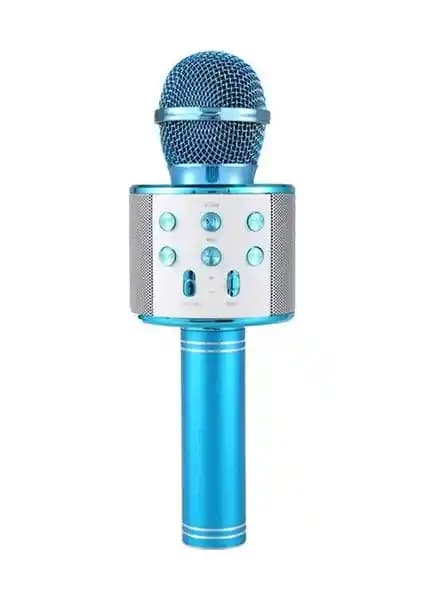 Evervox EVR KRK 02 Karaoke Mikrofonu Mavi Renkli Kablosuz Ses ve Eğlence Cihazı