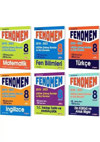 Fenomen Yayınları 8. Sınıf LGS Hazırlık Seti Çıkmış ve İkiz Sorularla Başarıya Giden Yol