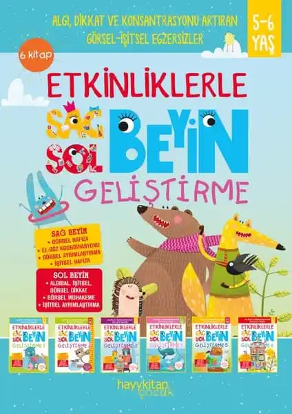 Hayykitap Sağ Beyin Sol Beyin Geliştirme Seti 5-6 Yaş Çocuklar İçin Eğitim ve Gelişim Aracı