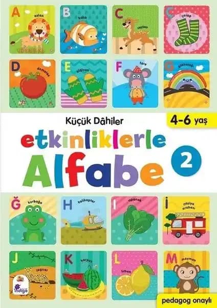 İndigo Çocuk Küçük Dahiler Etkinliklerle Alfabe 2 Kitabı Eğitici ve Eğlenceli İçerik