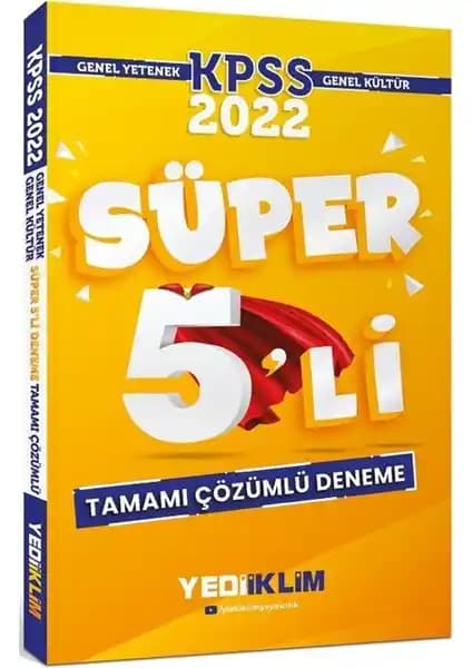 KPSS 2022 Genel Yetenek ve Genel Kültür Tamamı Çözümlü Deneme Seti Yediiklim Yayınları