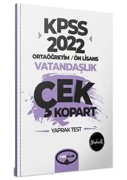 KPSS 2022 Ortaöğretim ve Ön Lisans Vatandaşlık Testi Yediiklim Yayınları