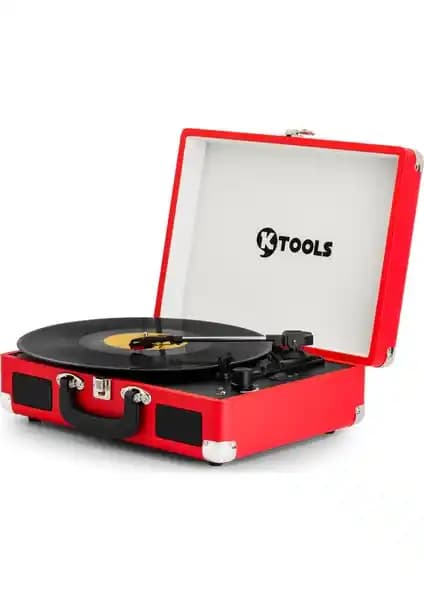 KTOOLS Nostalgie Pikap K344 Kırmızı Retro ve Modern Tasarım ile Mükemmel Ses Deneyimi