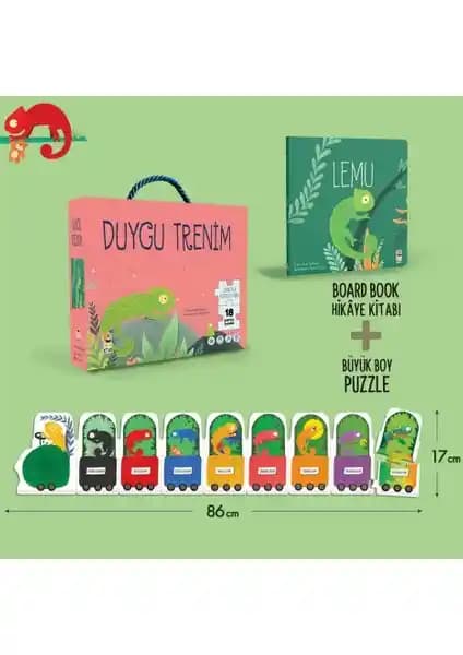 Lemu Duygu Trenim Çocuklar İçin Duyguları Öğrenmeye Yönelik Renkli Hikaye Kitabı