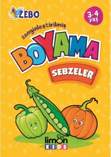 Limonkids 3-4 Yaş Zenginleştirilmiş Sebzeler Boyama Etkinliği Çocuklar İçin Eğitici ve Eğlenceli