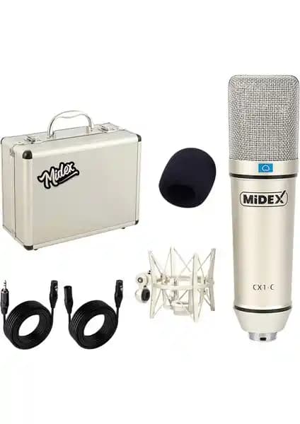 Midex CX1 Profesyonel Condenser Mikrofon Seti ile Stüdyo Kalitesinde Ses Kaydı