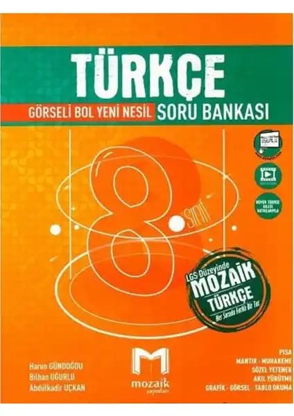 Mozaik Yayınları 8. Sınıf Türkçe Soru Bankası 2025 Güncel Müfredat Destekli Eğitim Kaynağı