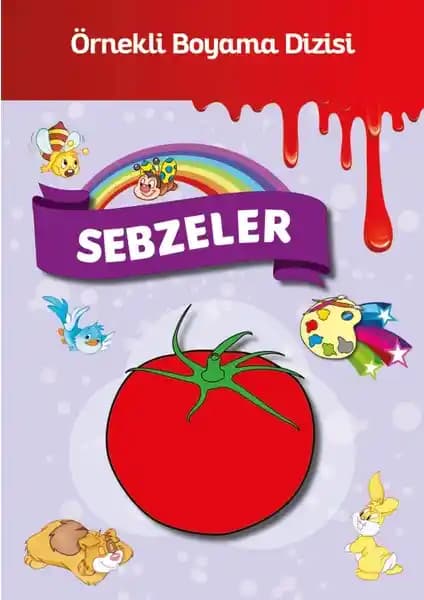 Sebzeler Temalı Boyama ve Öğretici Kitap Çocuklar İçin Eğlenceli ve Geliştirici Eğitim Aracı