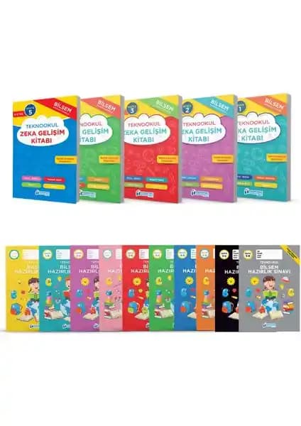 Teknookul 1. Sınıf BİLSEM Sınavına Hazırlık 5'li Kitap Seti Çocukların Zeka ve Dikkat Becerilerini Geliştirir