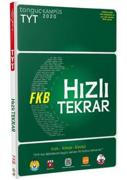 Tonguç Akademi TYT Fizik, Kimya ve Biyoloji Hızlı Tekrar Kitabı Sınav Başarısını Artıran Eğitim Kaynağı