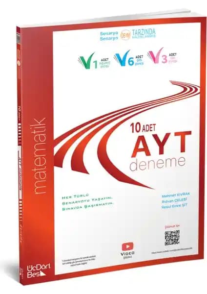 ÜçDörtBeş Yayınları AYT 10’lu Matematik Deneme Seti Sınava Hazırlık İçin Kapsamlı Bir Kaynak