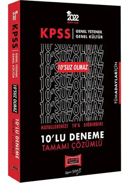 Yargı Yayınevi KPSS 2022 Genel Yetenek ve Genel Kültür Denemeleri Detaylı Çözümlü Kaynak