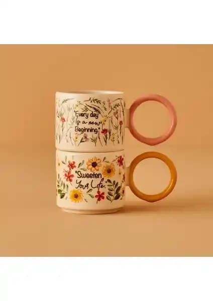 Bella Maison Flores 2'li Fincan Seti: Şık ve Dayanıklı Kahve Sunum Takımı