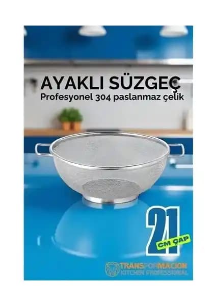 Cansa 21 cm Paslanmaz Çelik Süzgeç: Dayanıklı ve Çok Yönlü Mutfak Gereci