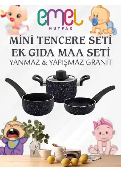 Emel 12 Cm Mini Tencere Seti Pratik ve Şık Mutfak Çözümünüz İçin Uygun
