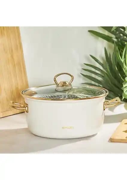 Emsan Nostalji Emaye Bej Kızartma Tenceresi: Estetik ve Fonksiyonellik Bir Arada