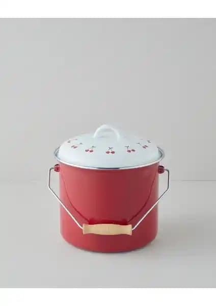 English Home Cherry Dream Emaye Bakraç 20 cm Kırmızı Şık ve Çok Yönlü Kullanım İmkanı Sunar